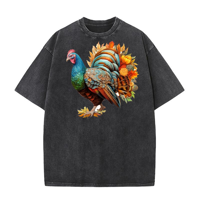 Thanksgiving Funny Turkey 16 Washed T-Shirt