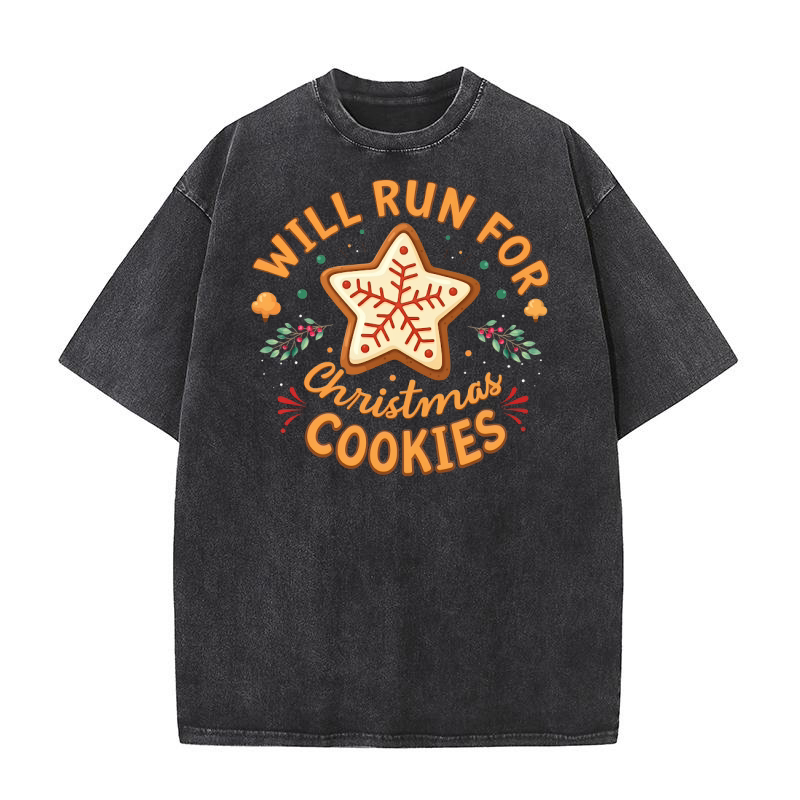 Will run for christmas cookies Washed T-Shirt