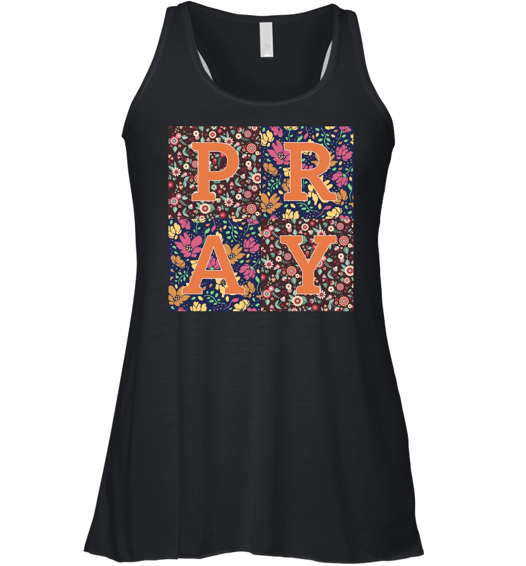 Floral Patchwork Pray Women's Flowy Tank Top