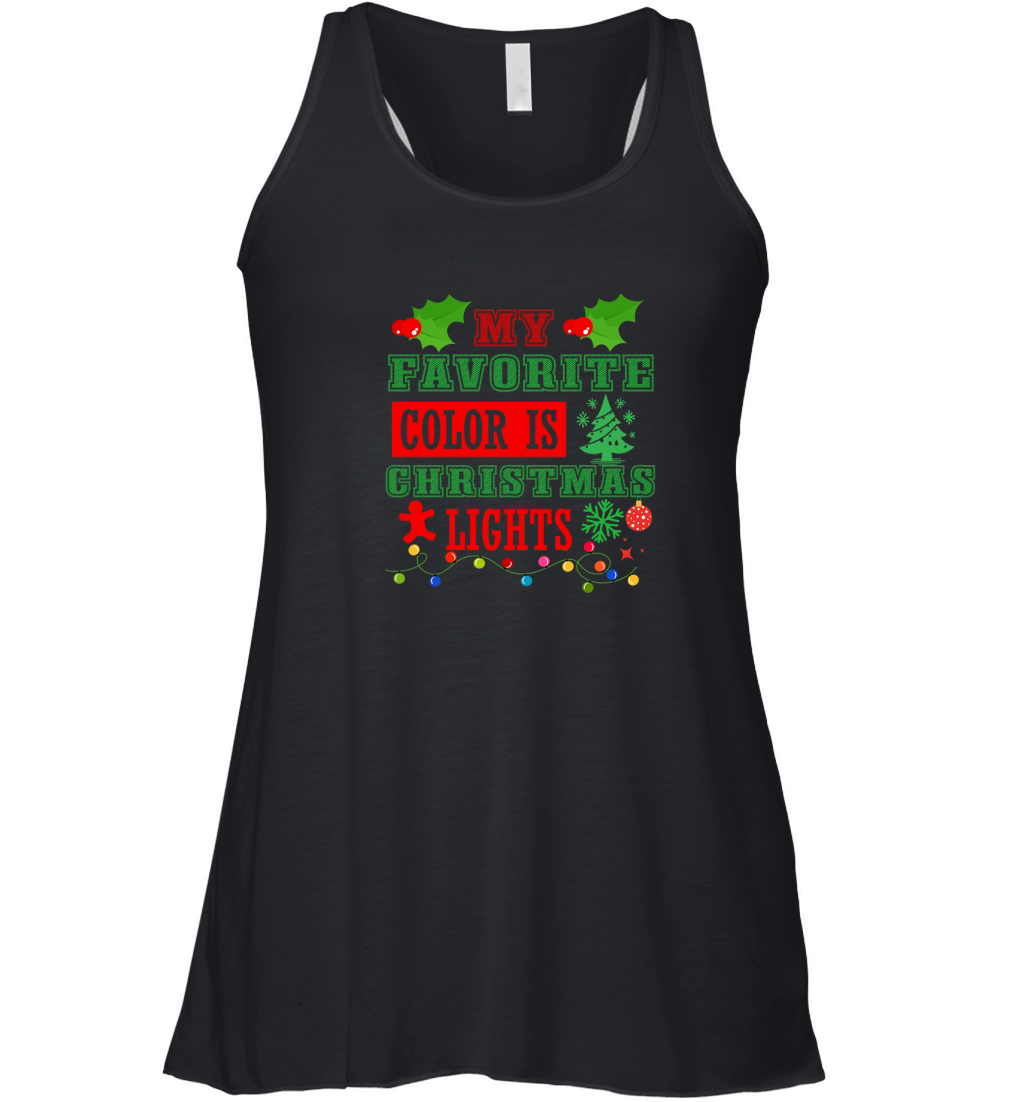 My Favorite Color is Christmas Lights  0 Women's Flowy Tank Top