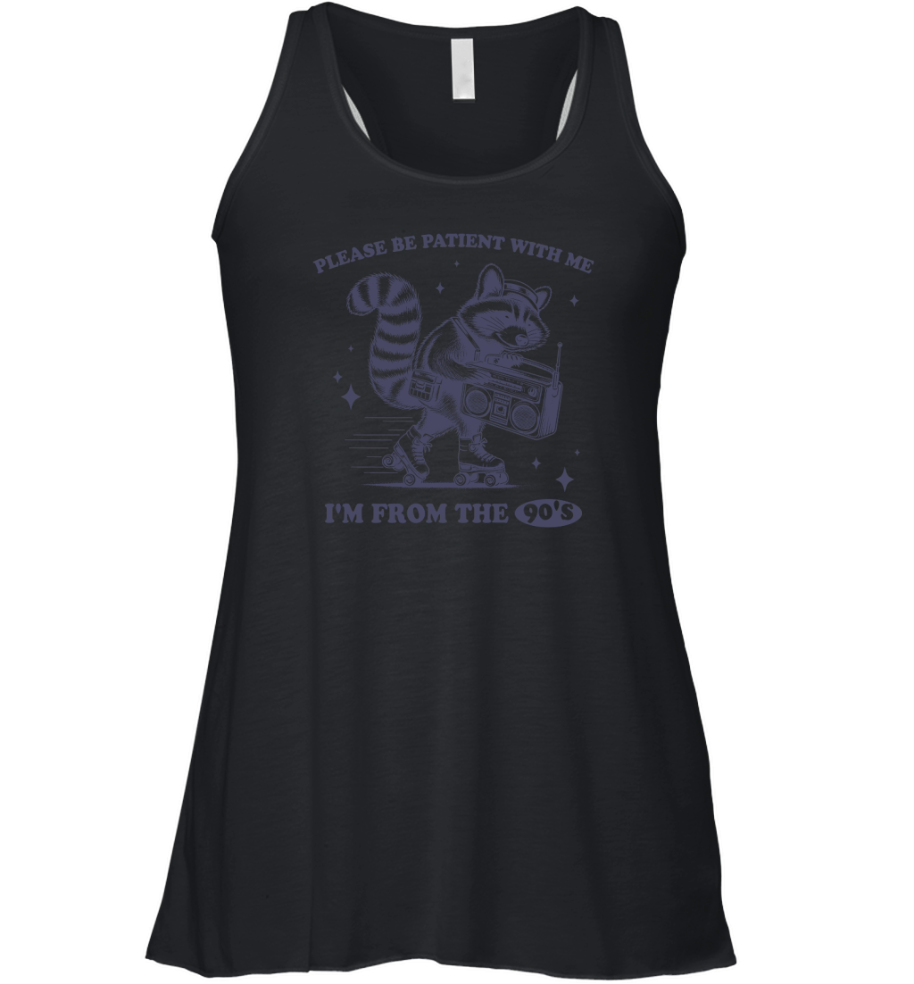 Raccoon Roller Skate Vintage Radio L dViolet Women's Flowy Tank Top