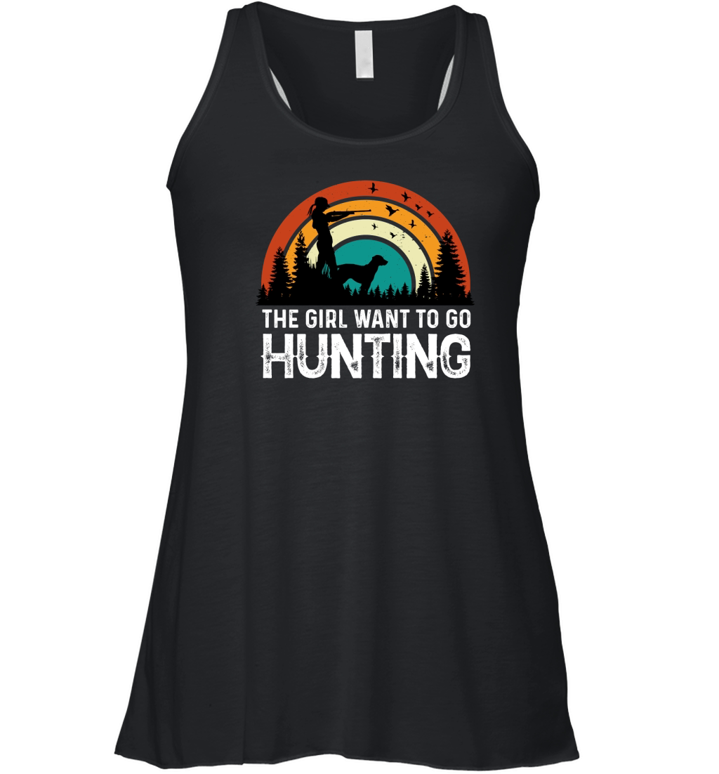 The Girl Want to Go Hunting (2) Women's Flowy Tank Top