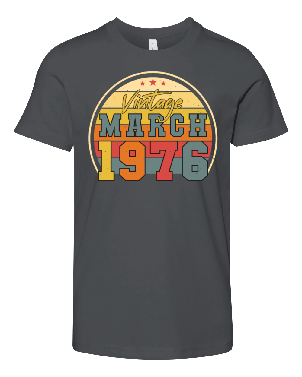 1976 In March Vintage Funny Youth Unisex Jersey Tee
