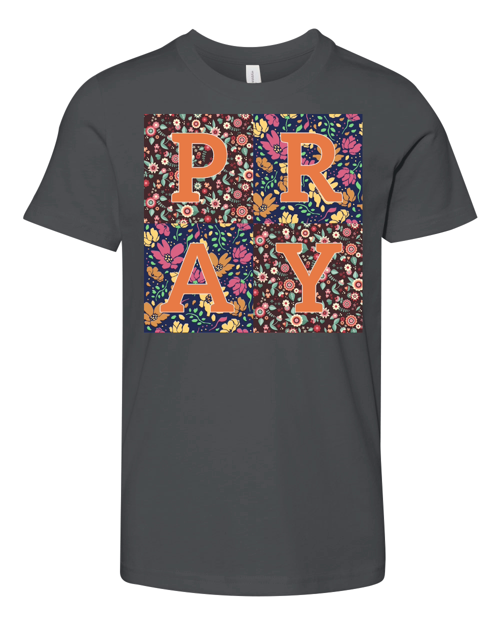 Floral Patchwork Pray Youth Unisex Jersey Tee