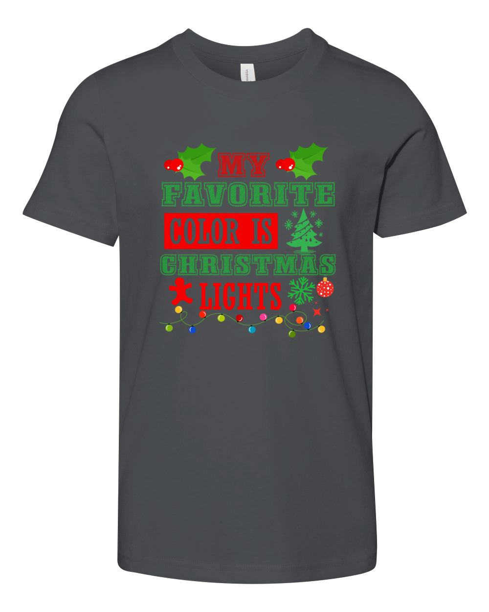 My Favorite Color is Christmas Lights  0 Youth Unisex Jersey Tee