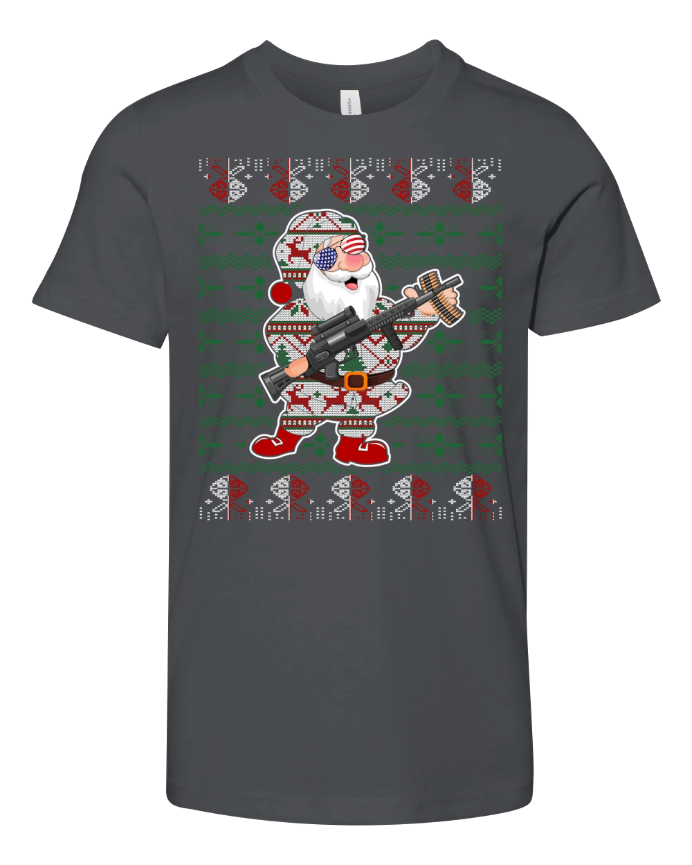 santa claus with gun Youth Unisex Jersey Tee