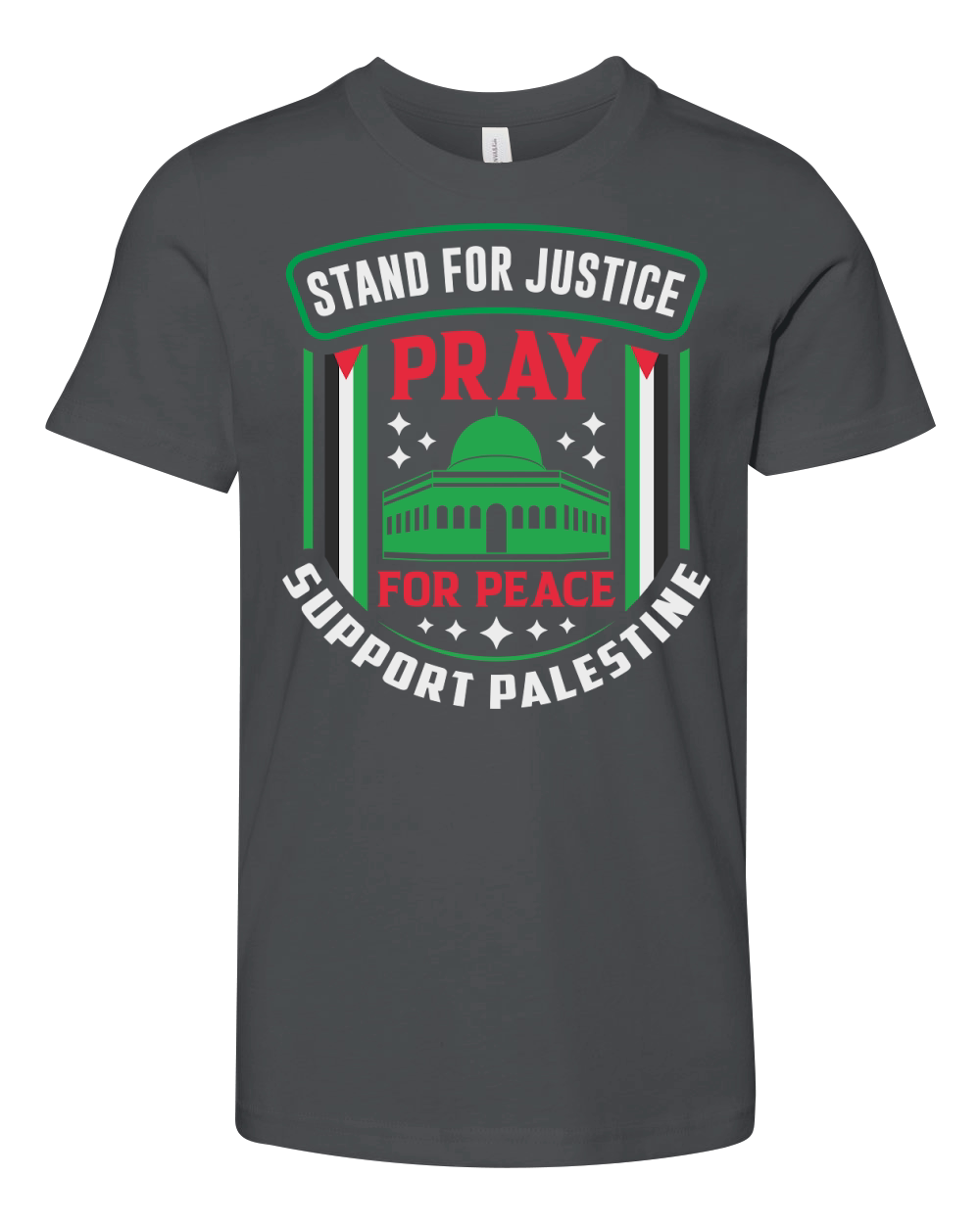 Stand For Justice Pray For Peace Support Palestine 03 Youth Unisex Jersey Tee