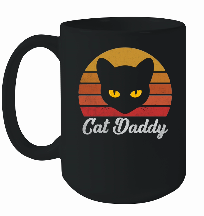 Cat Daddy Vintage Eighties Style Cat Retro Distressed Ceramic Mug