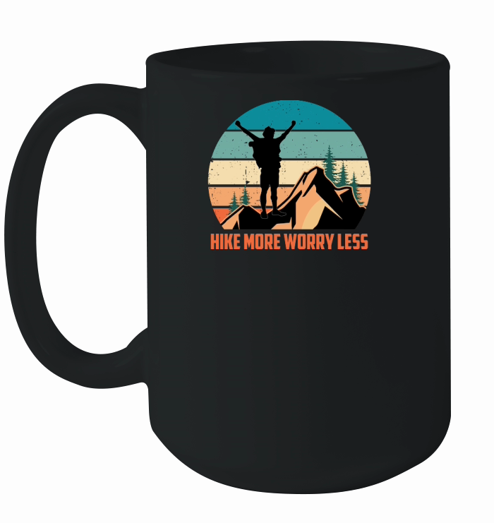 Hiking   Hike more worry less Ceramic Mug