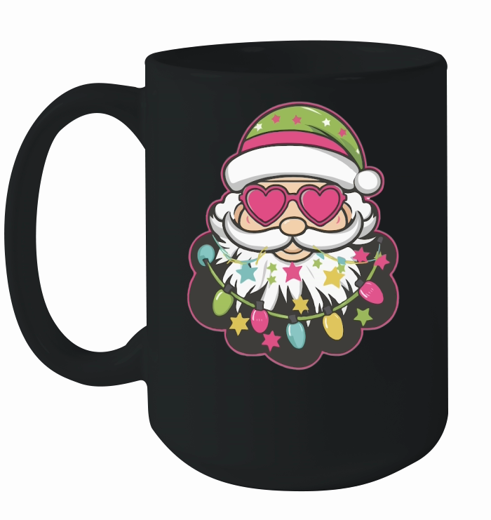 Vibrant Santa Colorful 2 Ceramic Mug