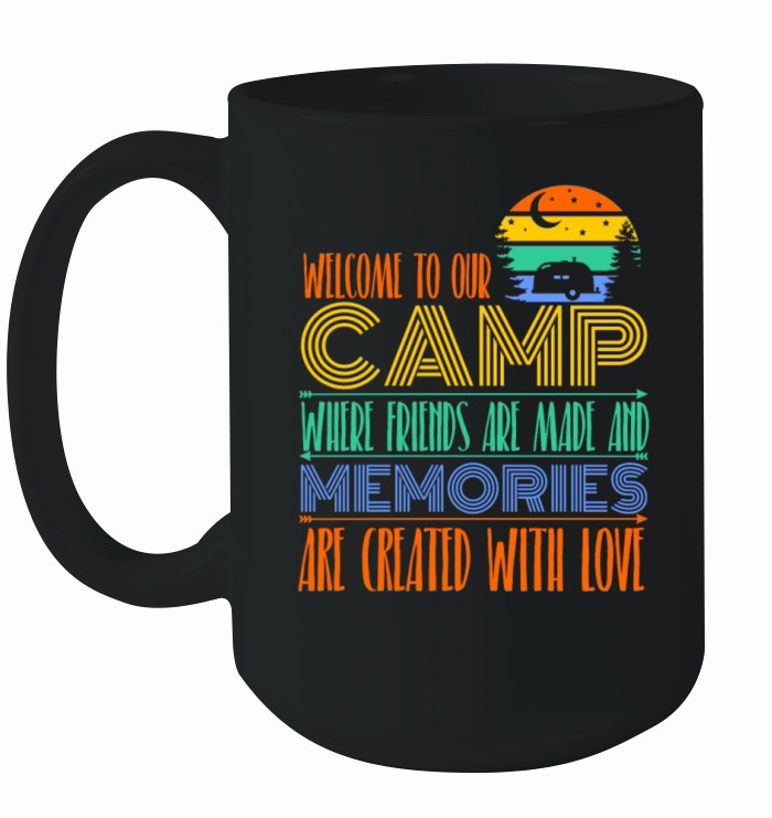 Welcome To Our Camp Colorful Camping Ceramic Mug