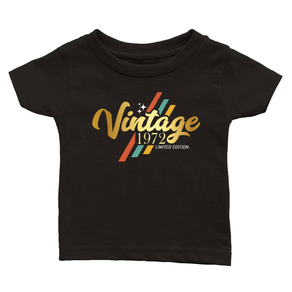50th Birthday Vintage 1972 Classic Baby Crewneck T-shirt