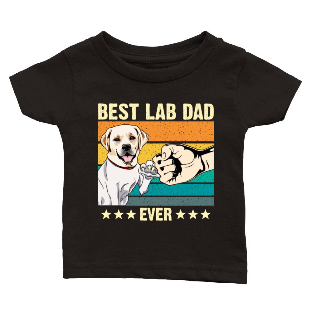 Best labrador Dad Ever lab Retro Vintage Gift Classic Baby Crewneck T-shirt