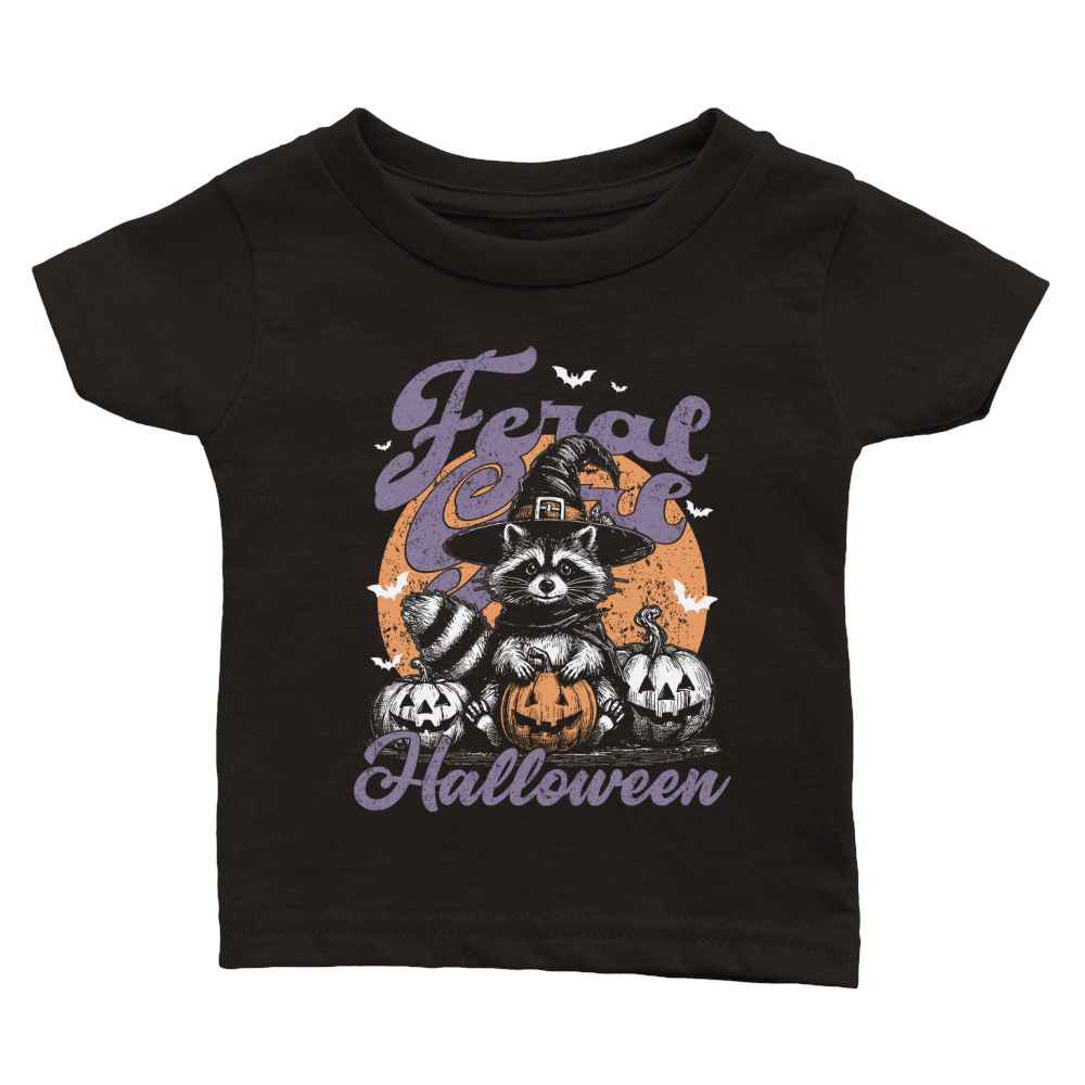 Feral girl Halloween Raccoon D Color Classic Baby Crewneck T-shirt