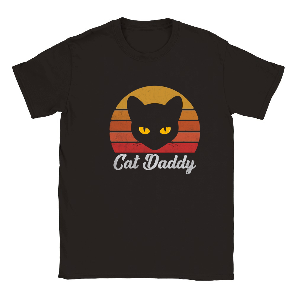 Cat Daddy Vintage Eighties Style Cat Retro Distressed Classic Kids Crewneck T-shirt