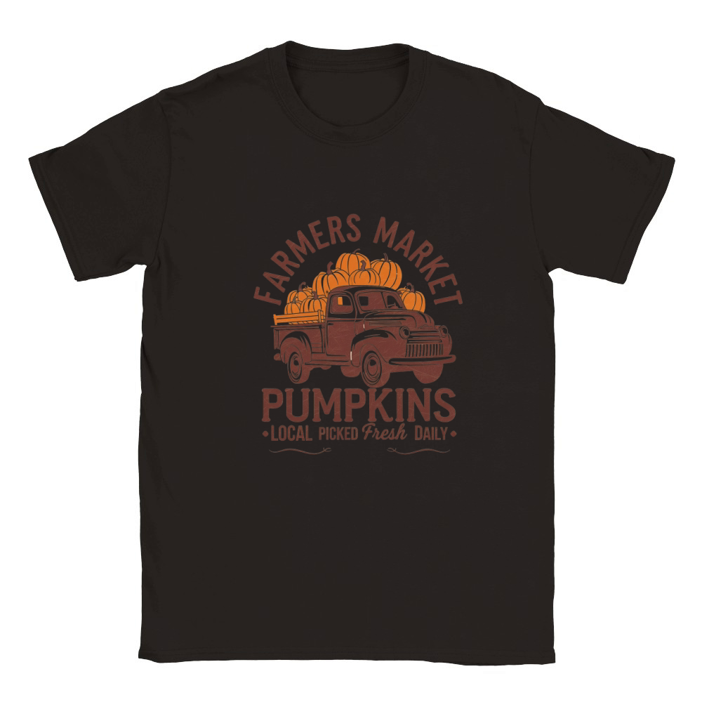 Farmers Market Pumpkin Patch Fresh Daily Classic Kids Crewneck T-shirt
