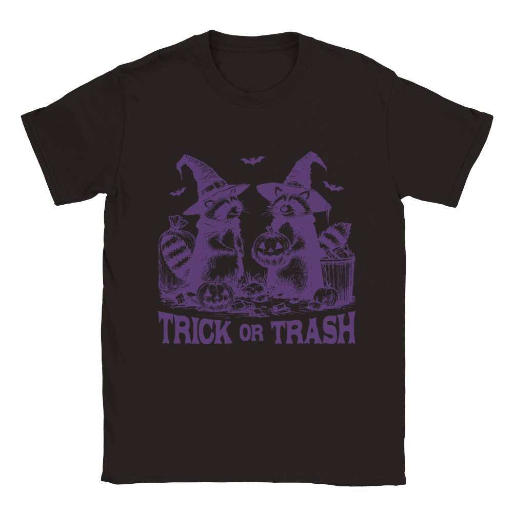 Trick Or Trash Halloween L Violet Classic Kids Crewneck T-shirt