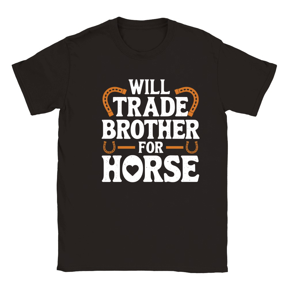 Will Trade Brother For Horse Classic Kids Crewneck T-shirt