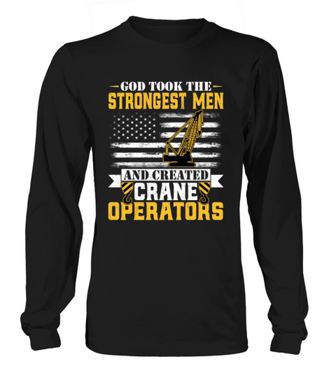 American Flag Crane Operator Patriotic Forklift Long sleeved Unisex