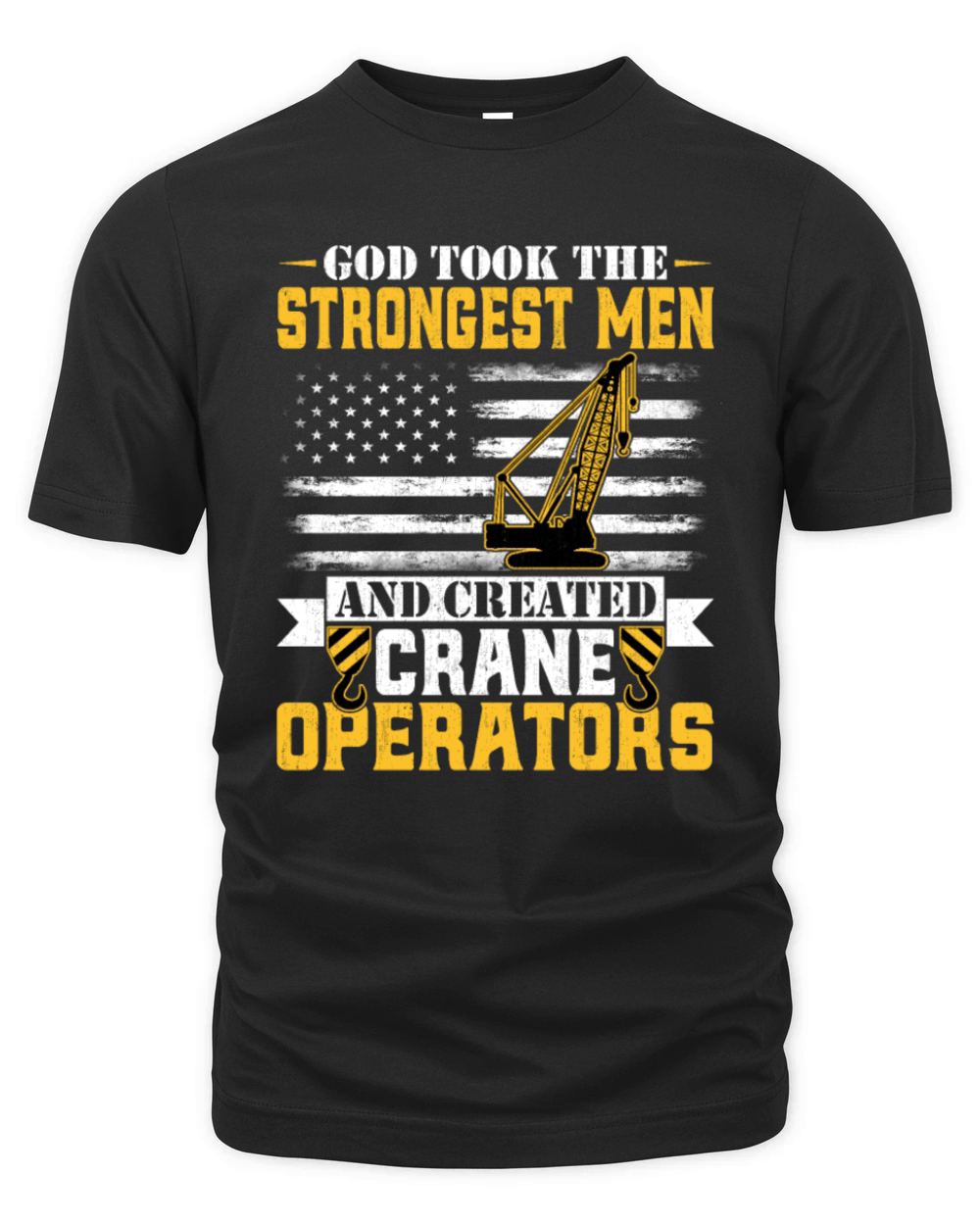 American Flag Crane Operator Patriotic Forklift Organic Unisex T-shirt