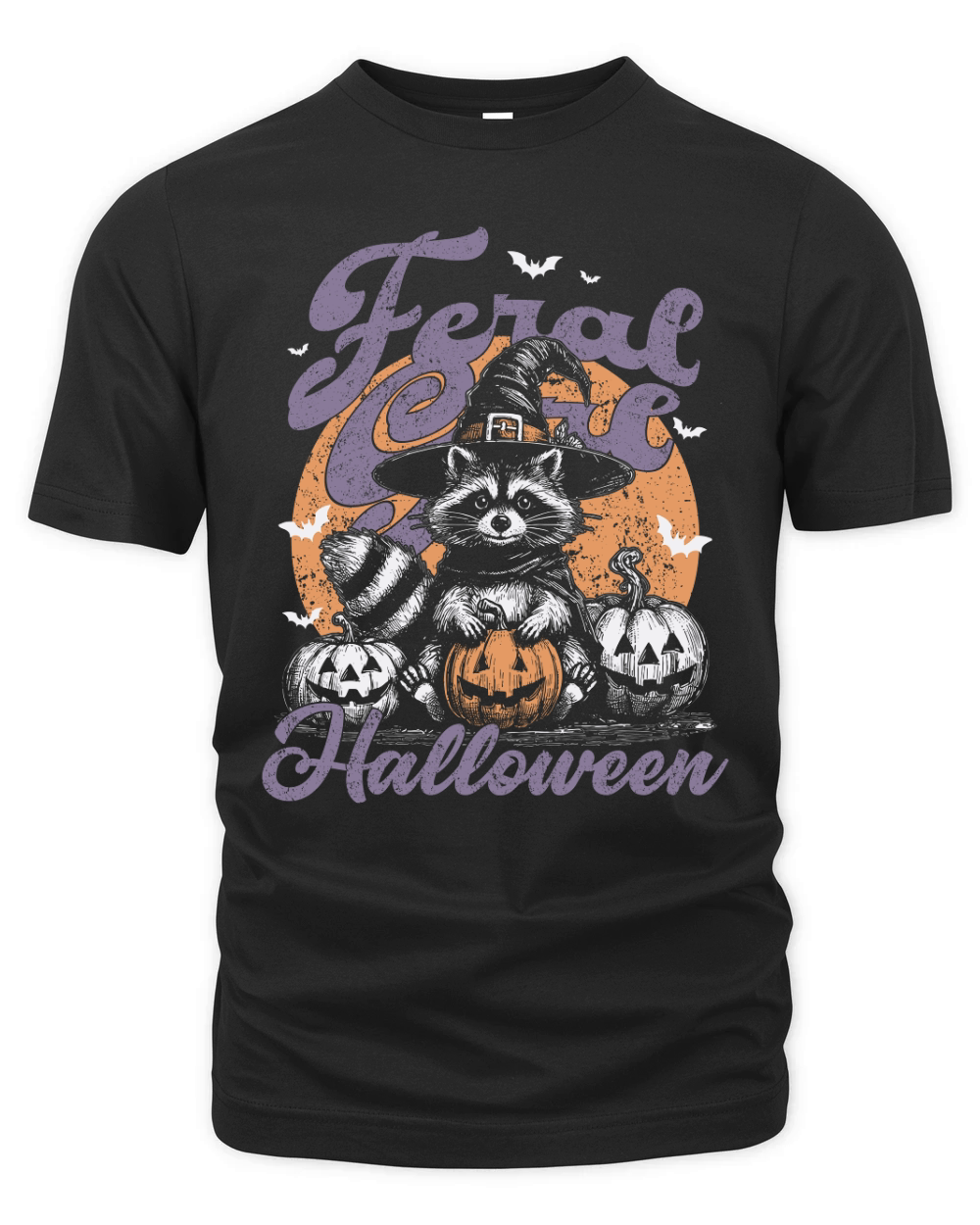 Feral girl Halloween Raccoon D Color Organic Unisex T-shirt