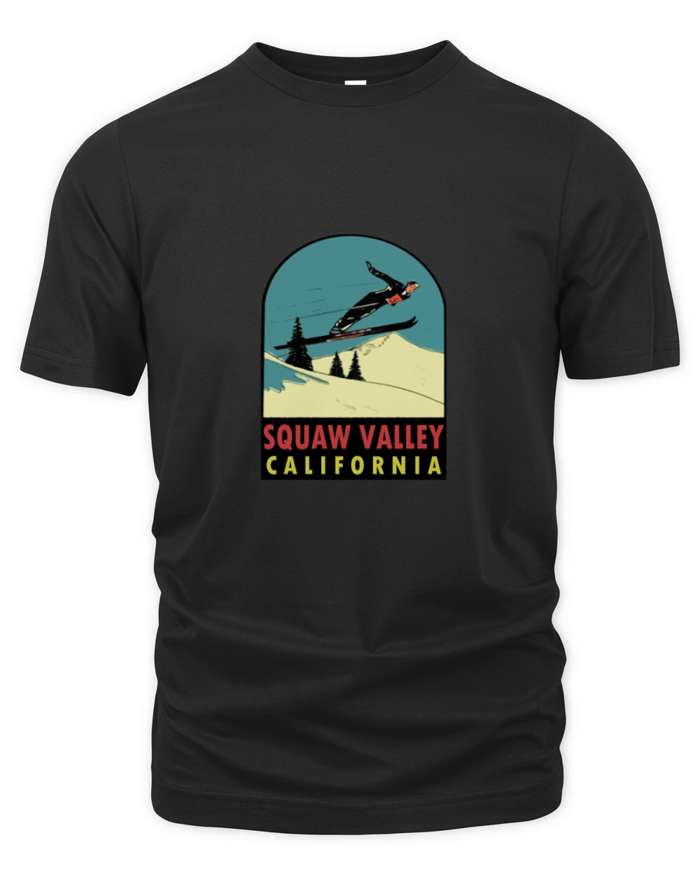 Squaw Valley Skiing California Vintage Travel Decal Womens Fitted Scoop CHRISTMAS UGLY Organic Unisex T-shirt