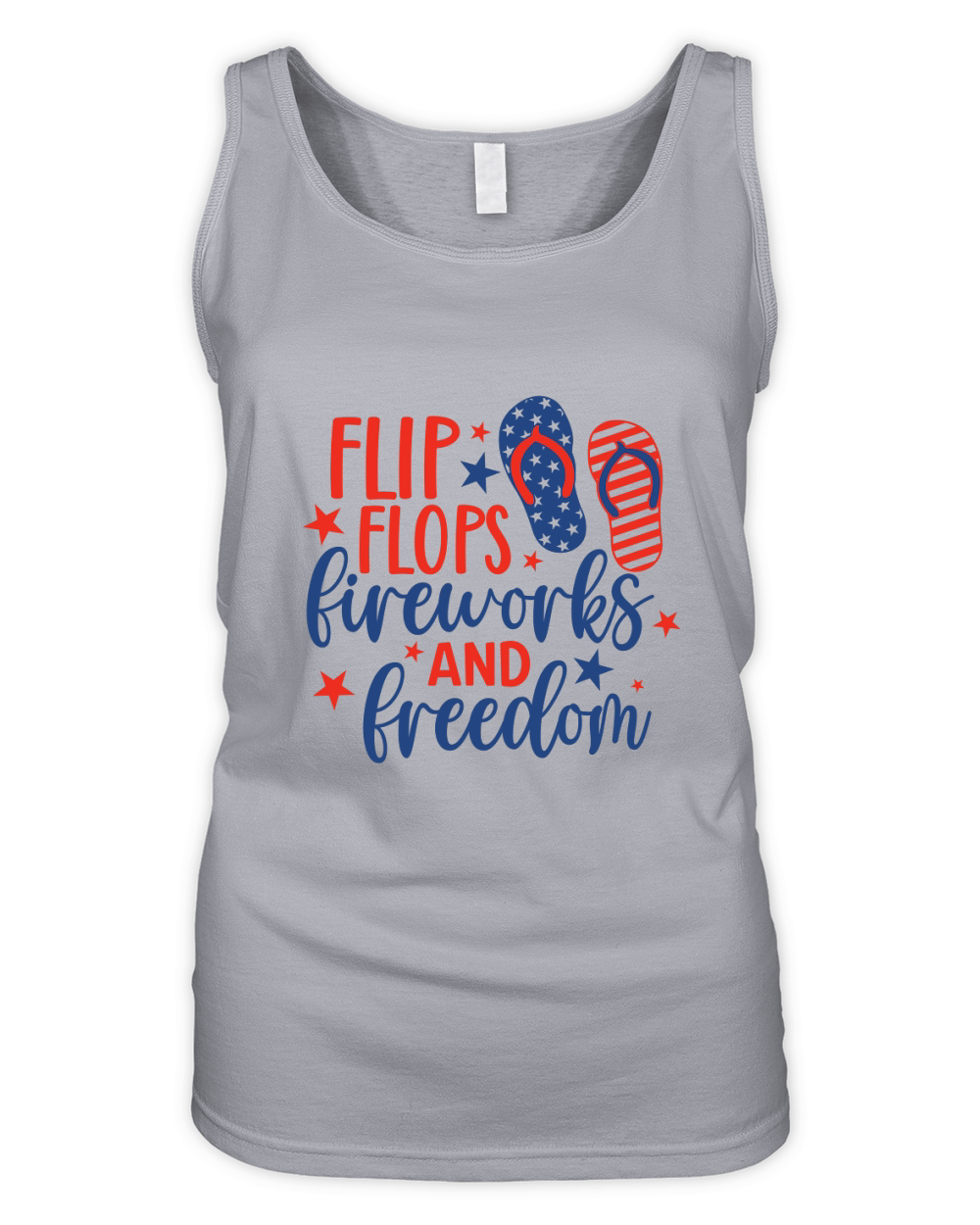 Flip flops fireworks and freedom Organic Women's Tank Top