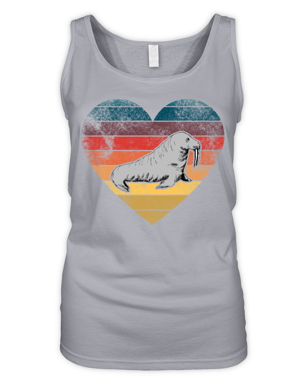 Funny Walrus Heart Retro Vintage Cool For Walrus Organic Women's Tank Top