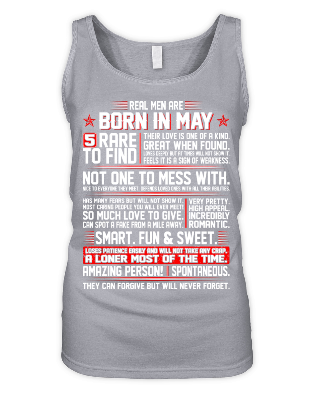 Real Men Are Born In May Birth Month Tshirt Organic Women's Tank Top