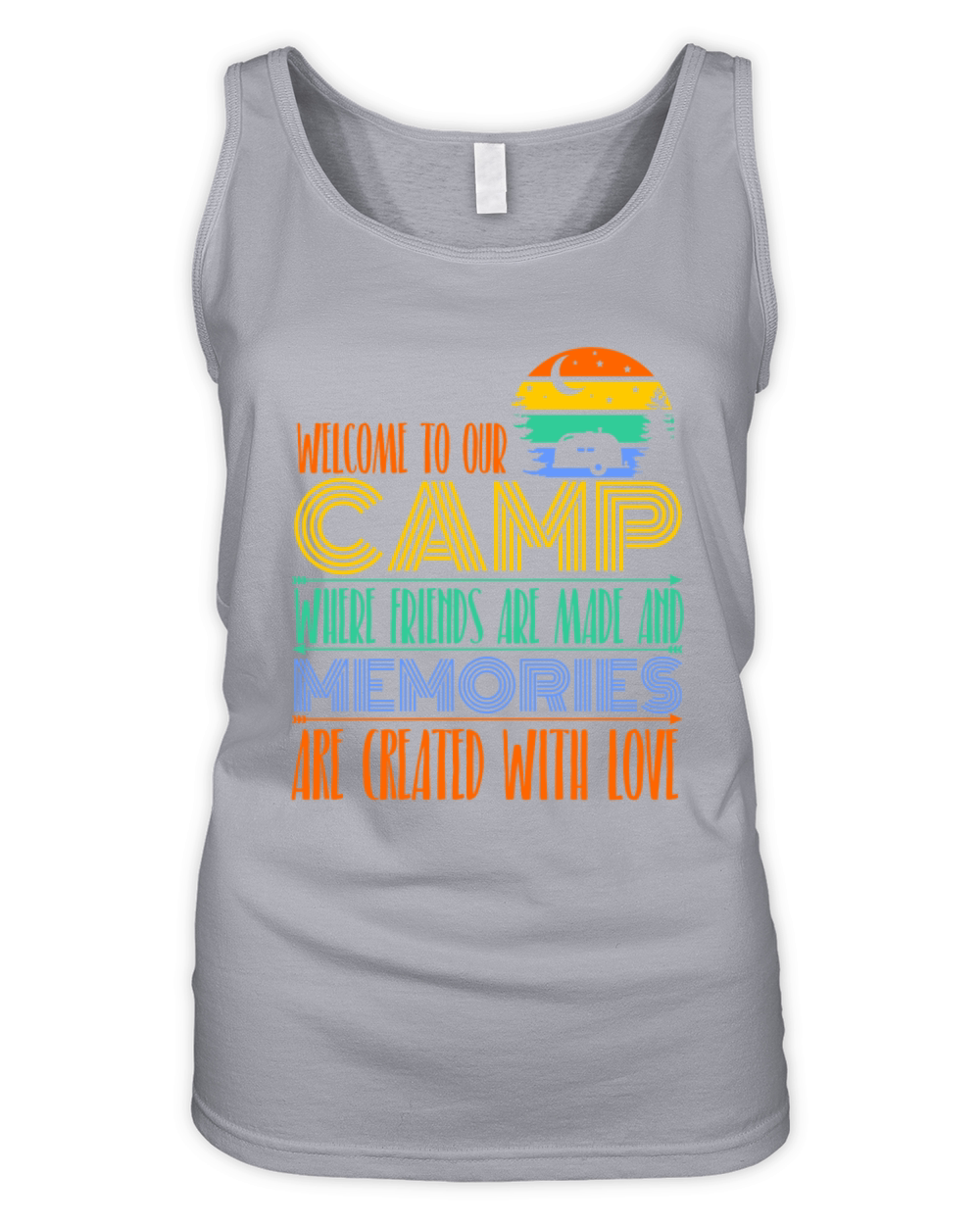 Welcome To Our Camp Colorful Camping Organic Women's Tank Top