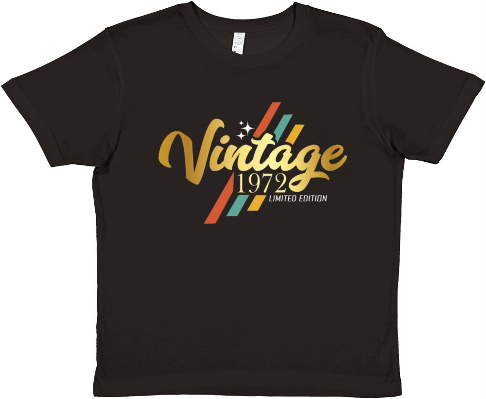 50th Birthday Vintage 1972 Premium Kids Crewneck T-shirt