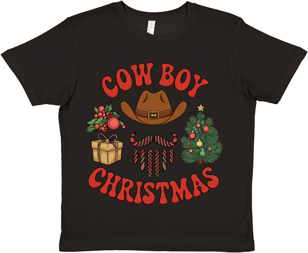 Cow Boy Christmas 5 Premium Kids Crewneck T-shirt