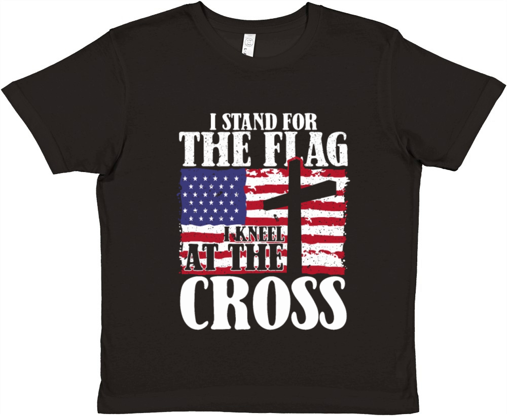 I Stand For The Flag And Kneel For The Cross USA Premium Kids Crewneck T-shirt