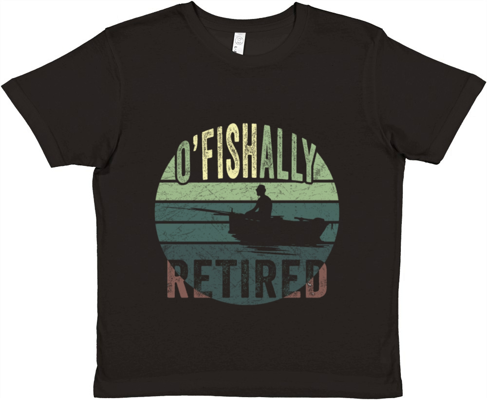 O-Fish-Ally Retired Fishing Grandpa Retirement Premium Kids Crewneck T-shirt
