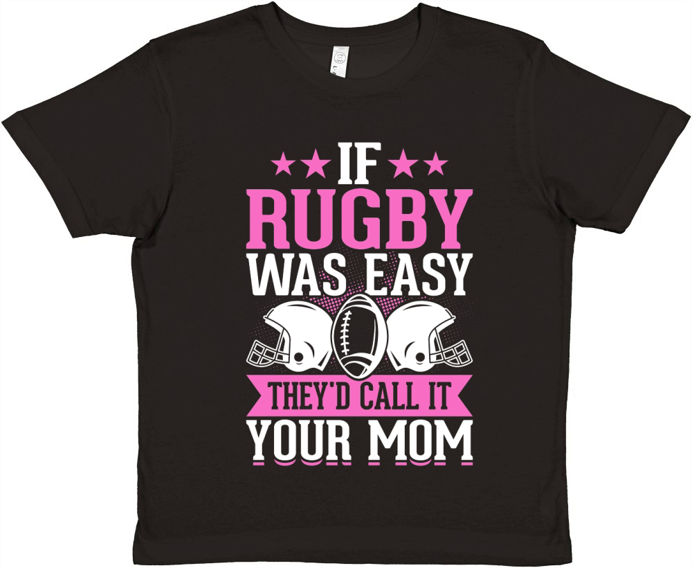 Vintage Rugby Player If Rugby was easy therd call it your mom Premium Kids Crewneck T-shirt
