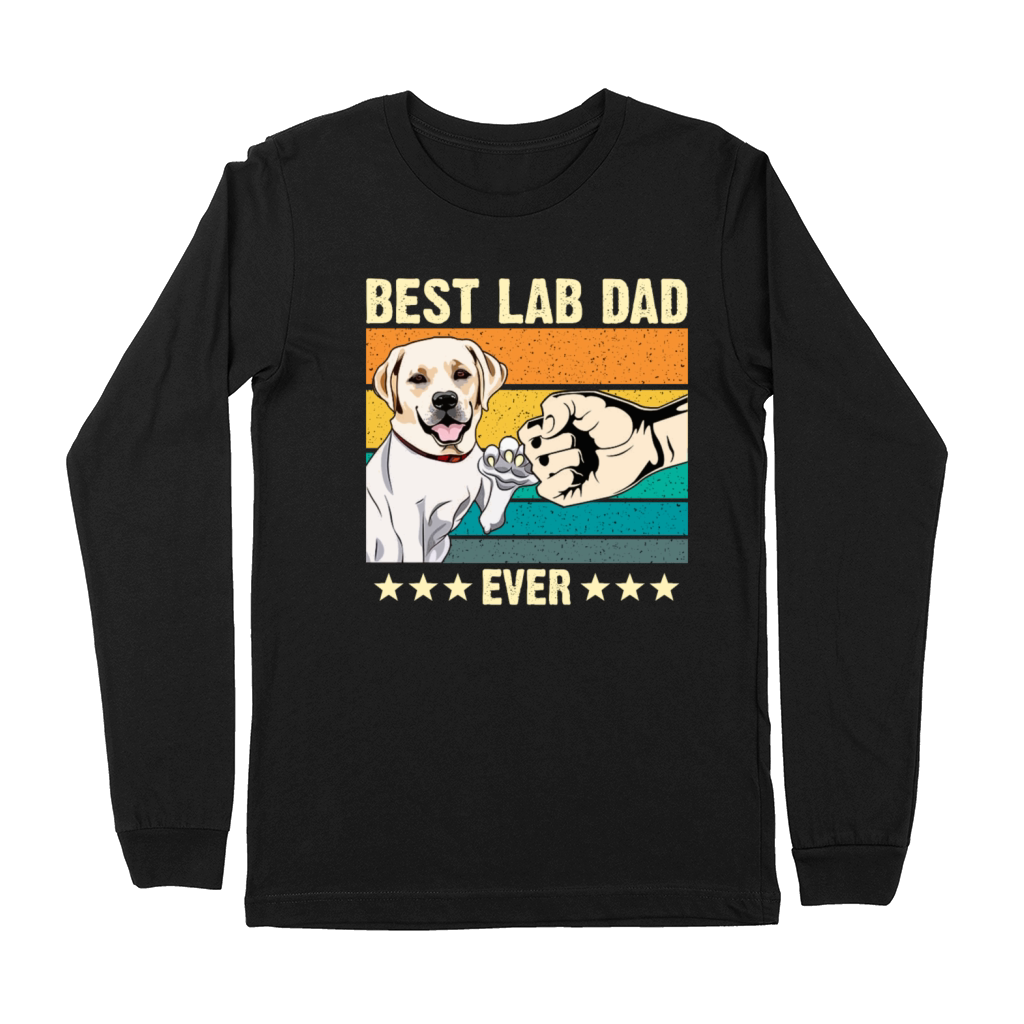 Best labrador Dad Ever lab Retro Vintage Gift Premium Long Sleeve