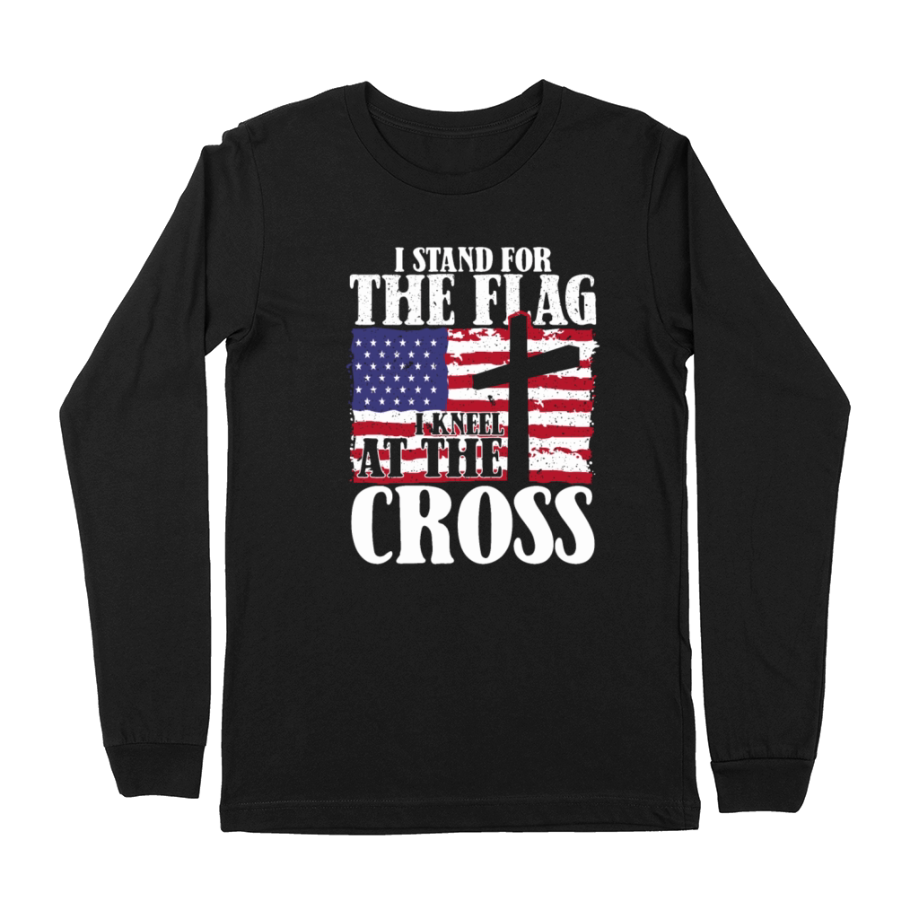 I Stand For The Flag And Kneel For The Cross USA Premium Long Sleeve