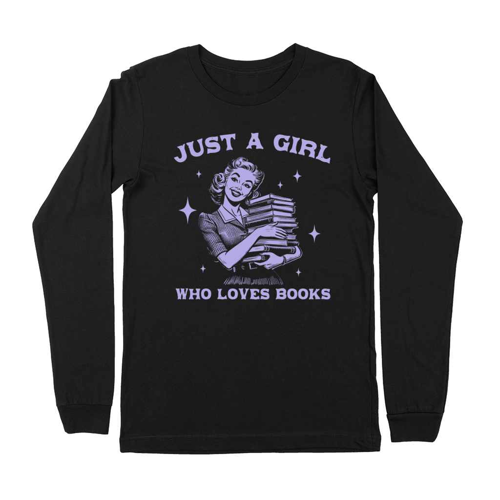 Just A Girl Who Loves Books D Violet Premium Long Sleeve