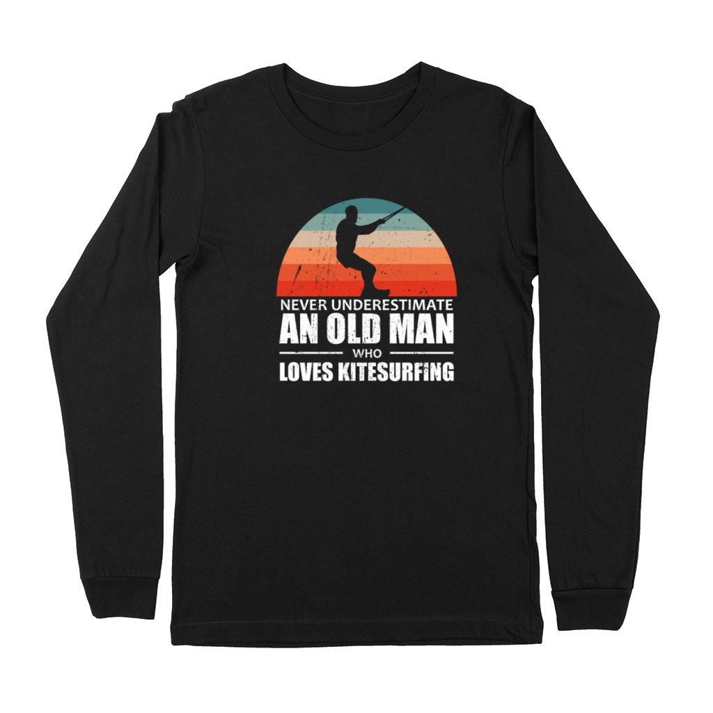 Never Underestimate An Old Man Loves Kitesurfing Premium Long Sleeve