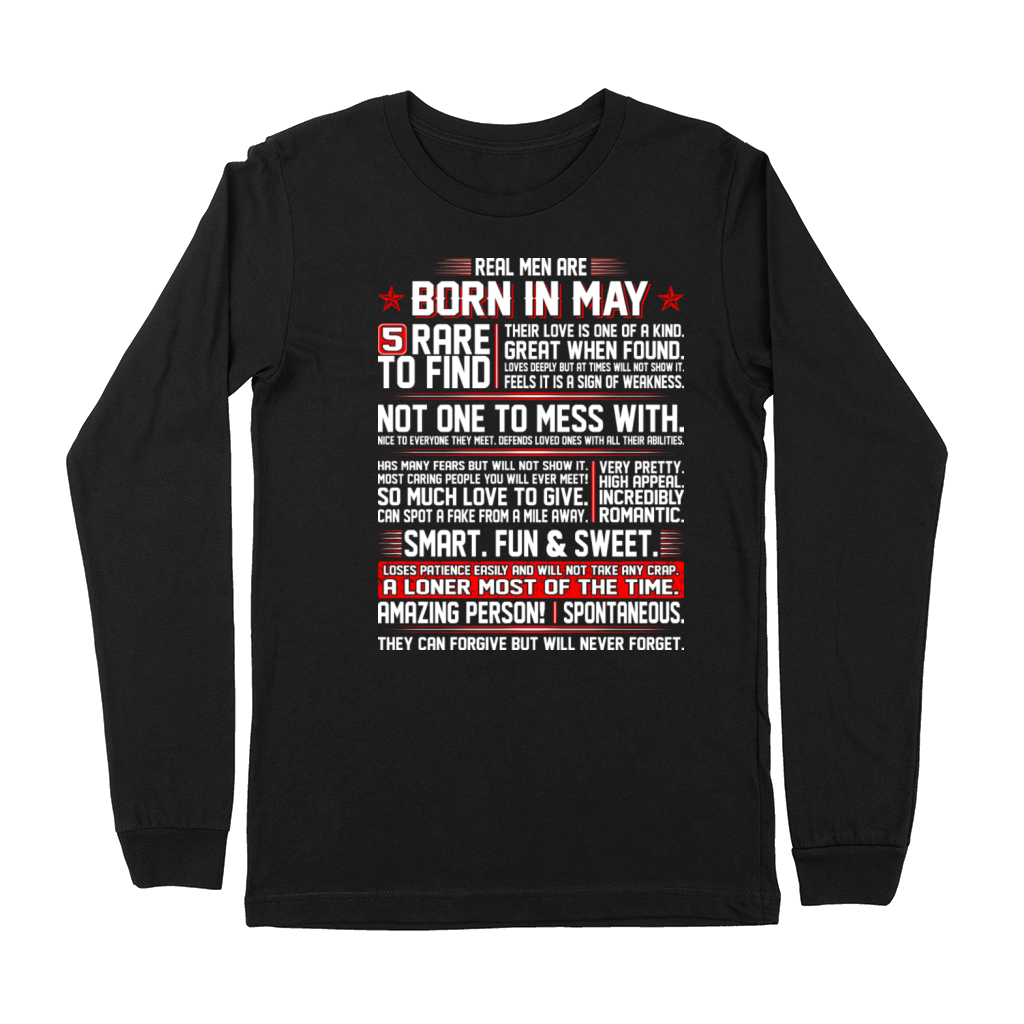 Real Men Are Born In May Birth Month Tshirt Premium Long Sleeve