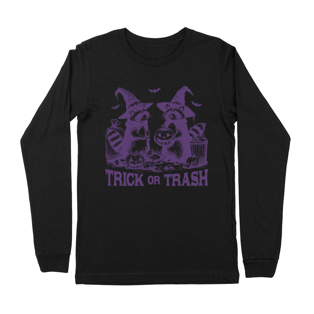 Trick Or Trash Halloween L Violet Premium Long Sleeve