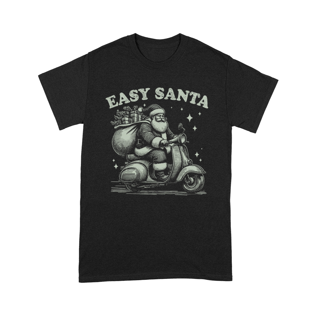 Easy Santa Riding Scooter D Retro Green Premium T-shirt