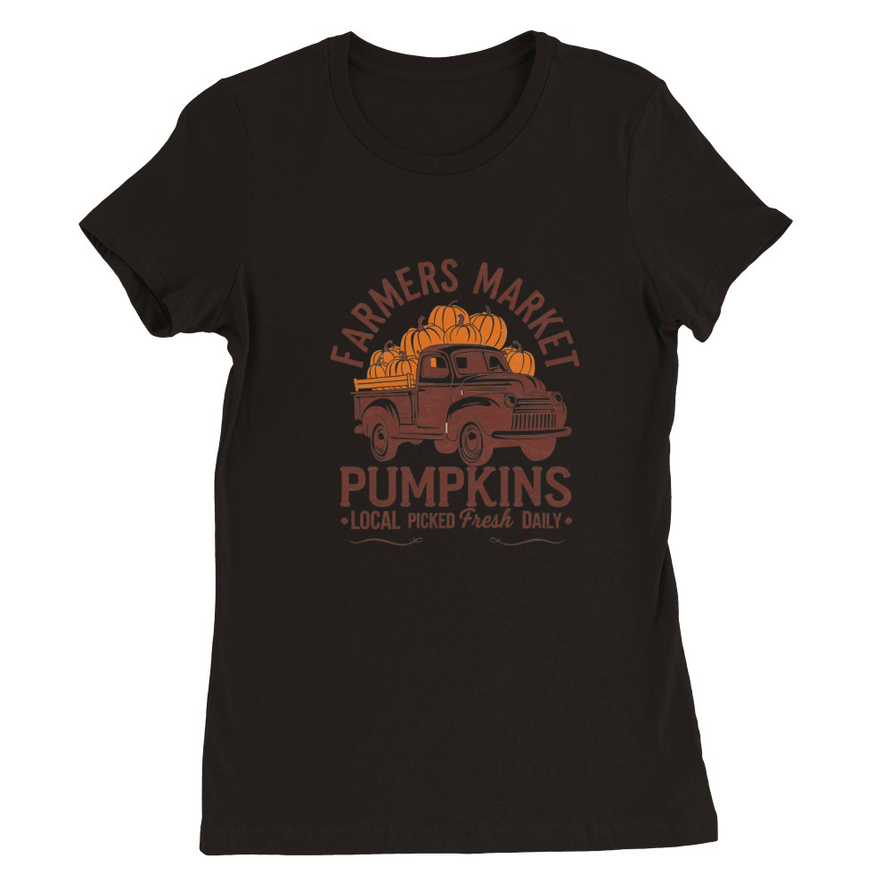 Farmers Market Pumpkin Patch Fresh Daily Premium Womens Crewneck T-shirt