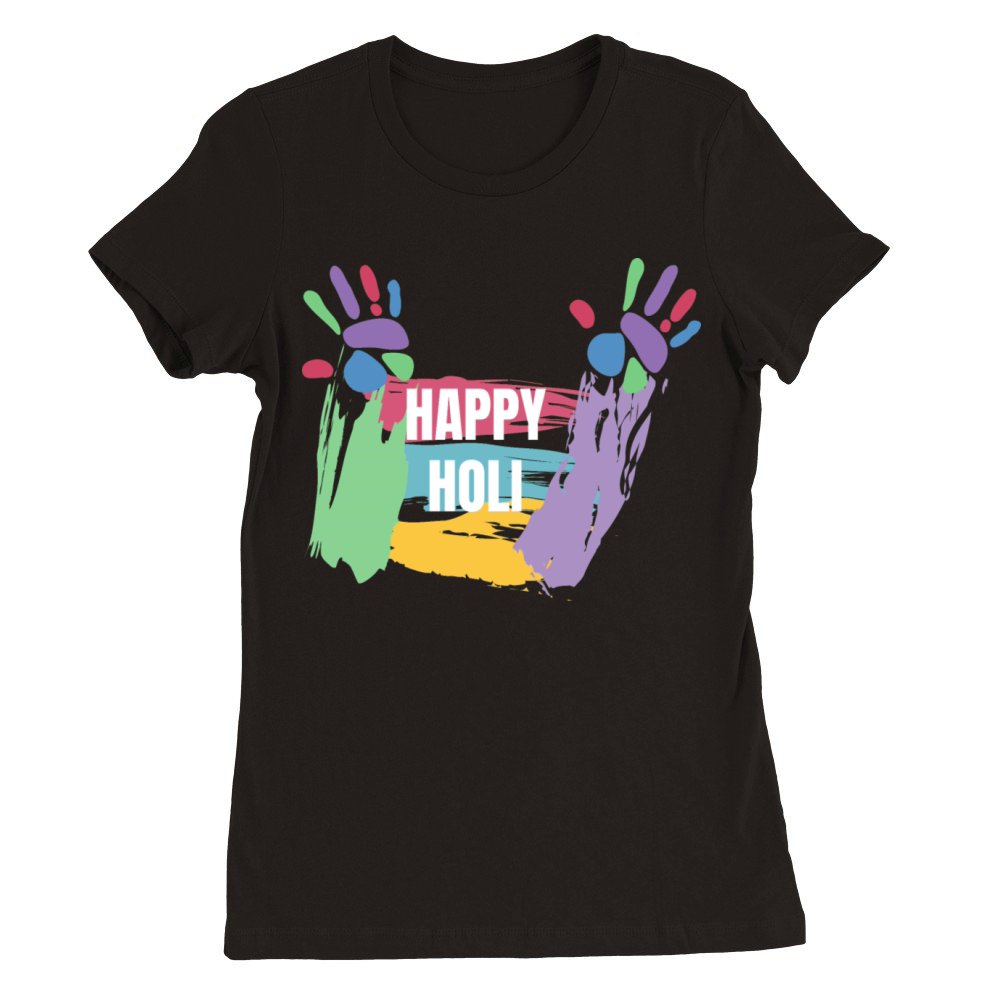 Happy Holi T-Shirt Colors India Hindu Spring Premium Womens Crewneck T-shirt
