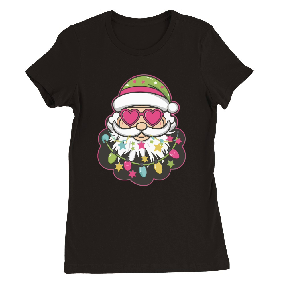 Vibrant Santa Colorful 2 Premium Womens Crewneck T-shirt