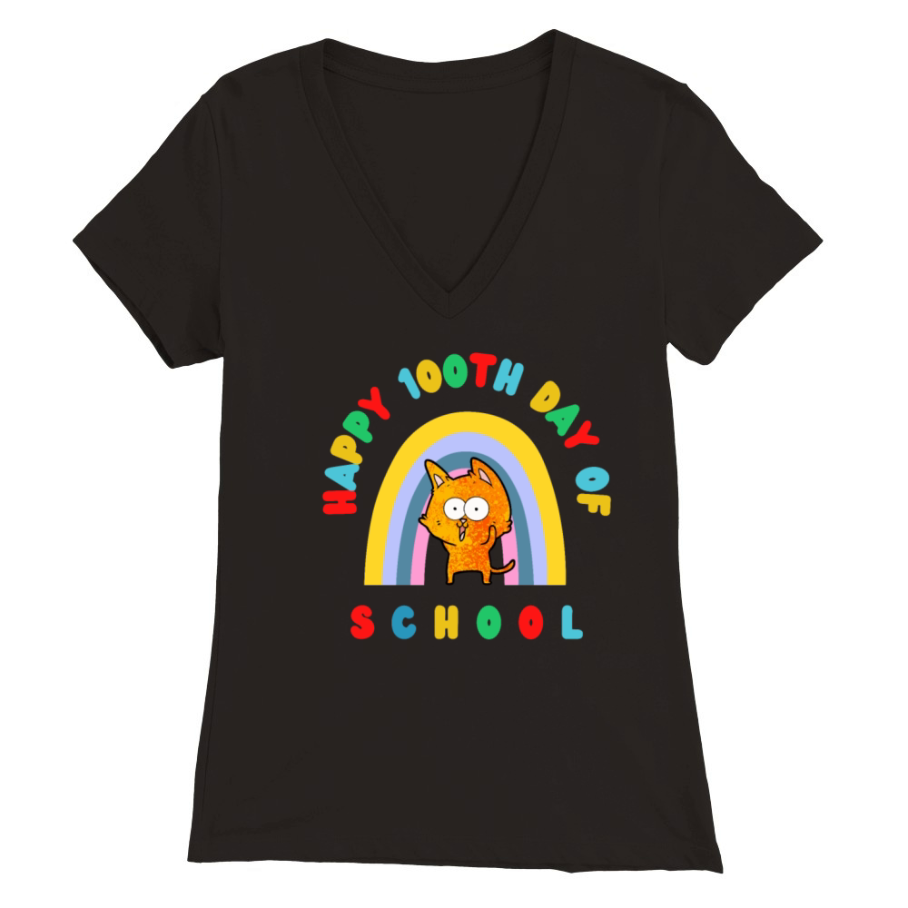 100th Day Of School 2022 Premium Womens V-Neck T-shirt