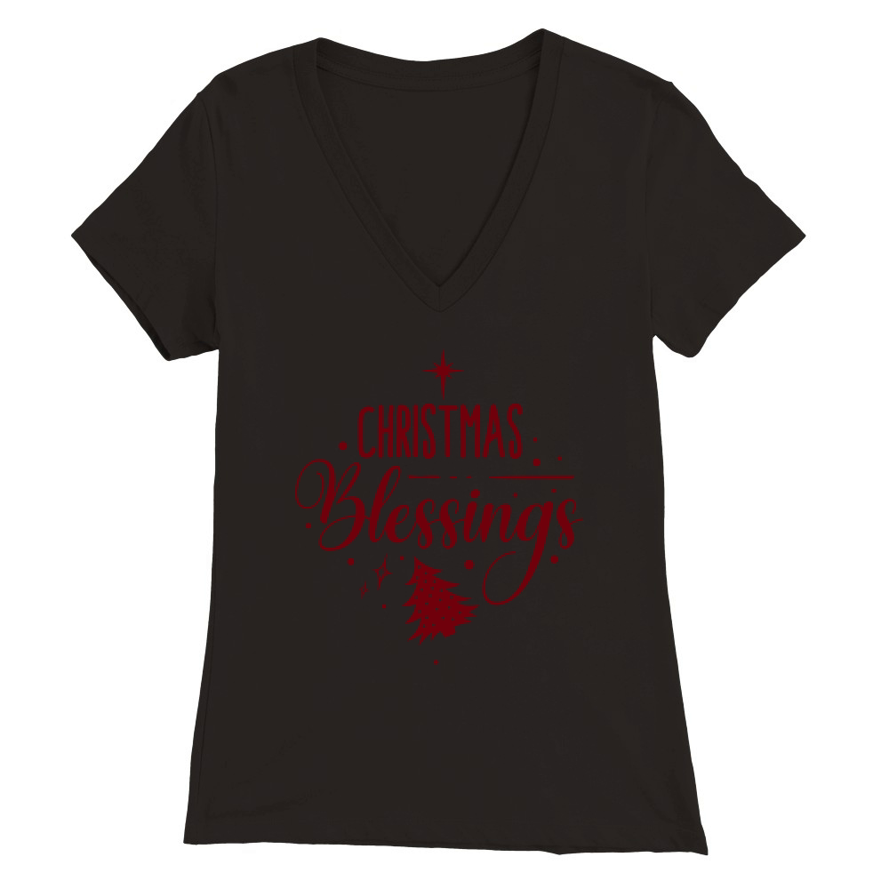 Christmas blessings Premium Womens V-Neck T-shirt