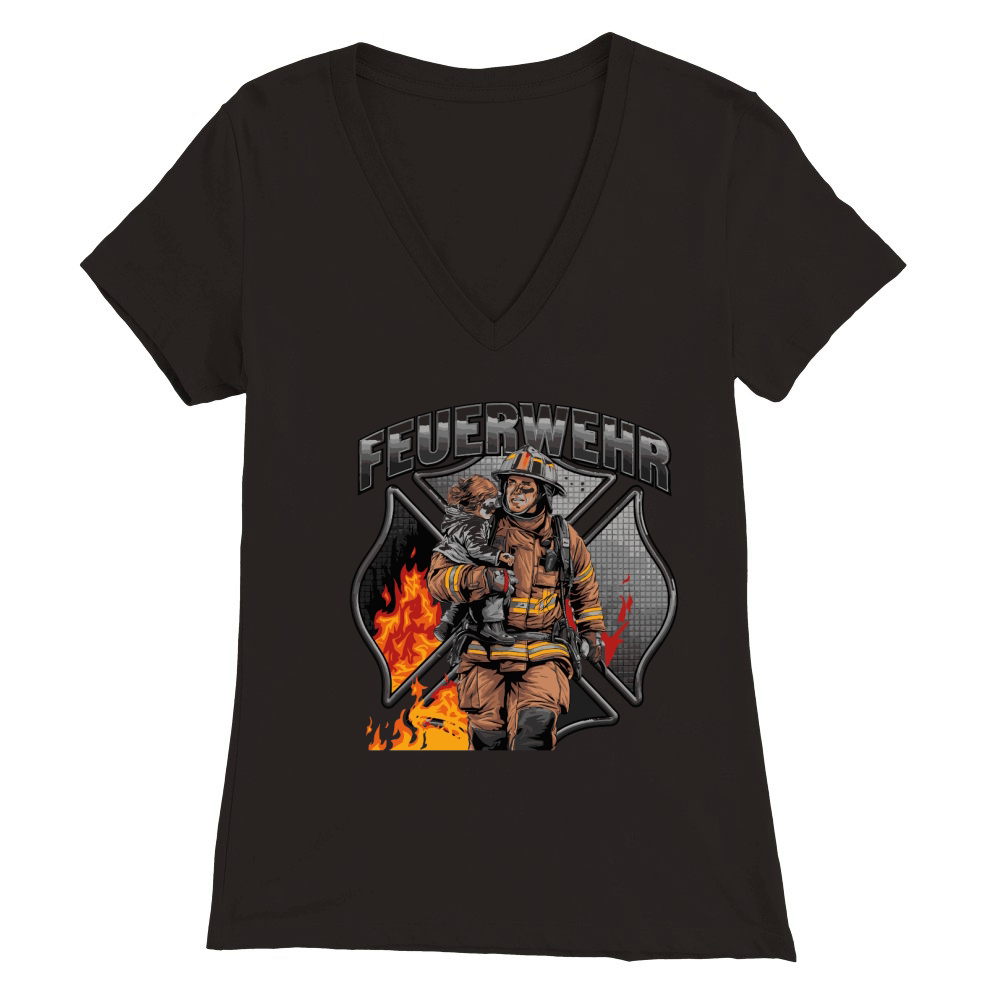 Feuerwehr 1 Premium Womens V-Neck T-shirt
