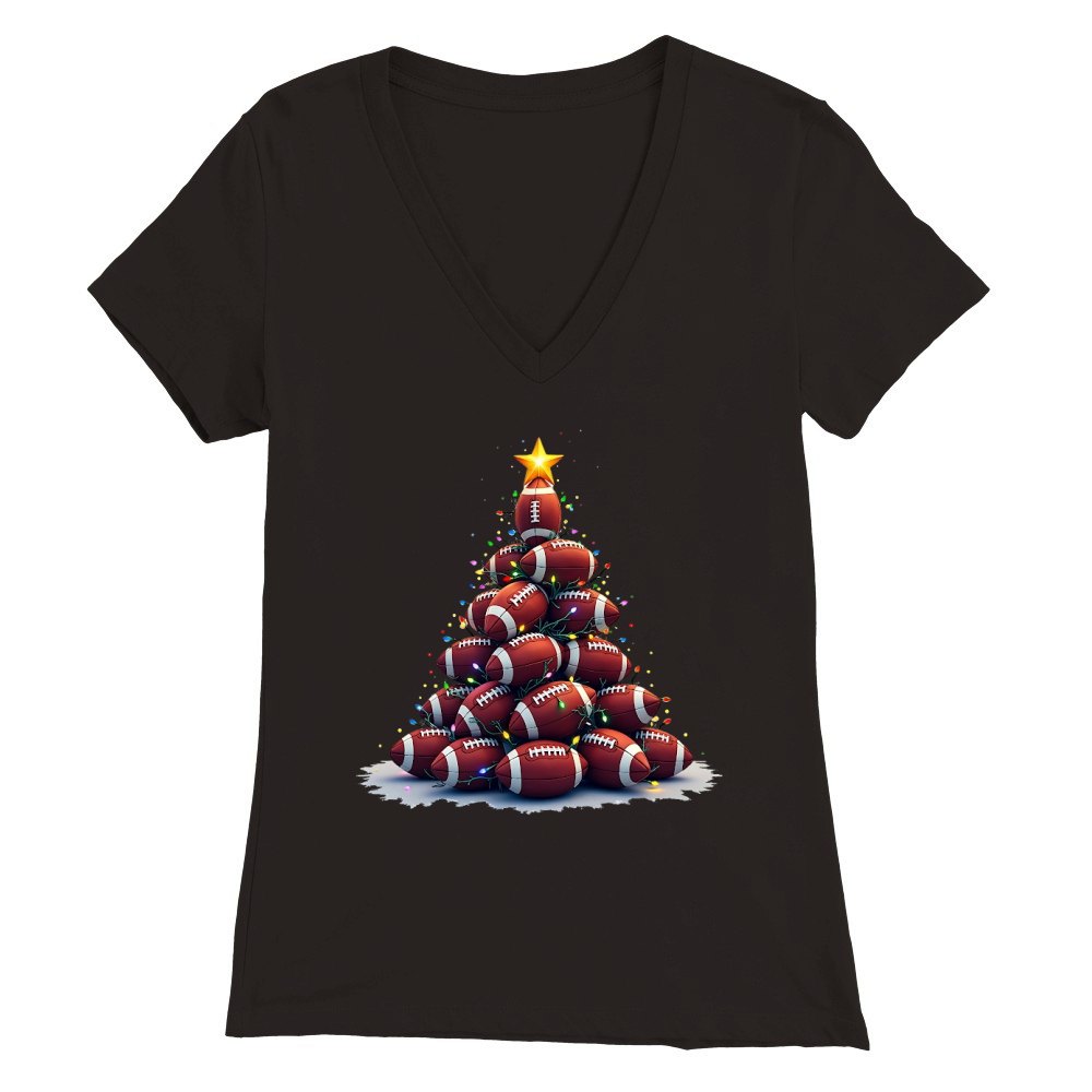 Football Holiday Dcor 1 Premium Womens V-Neck T-shirt