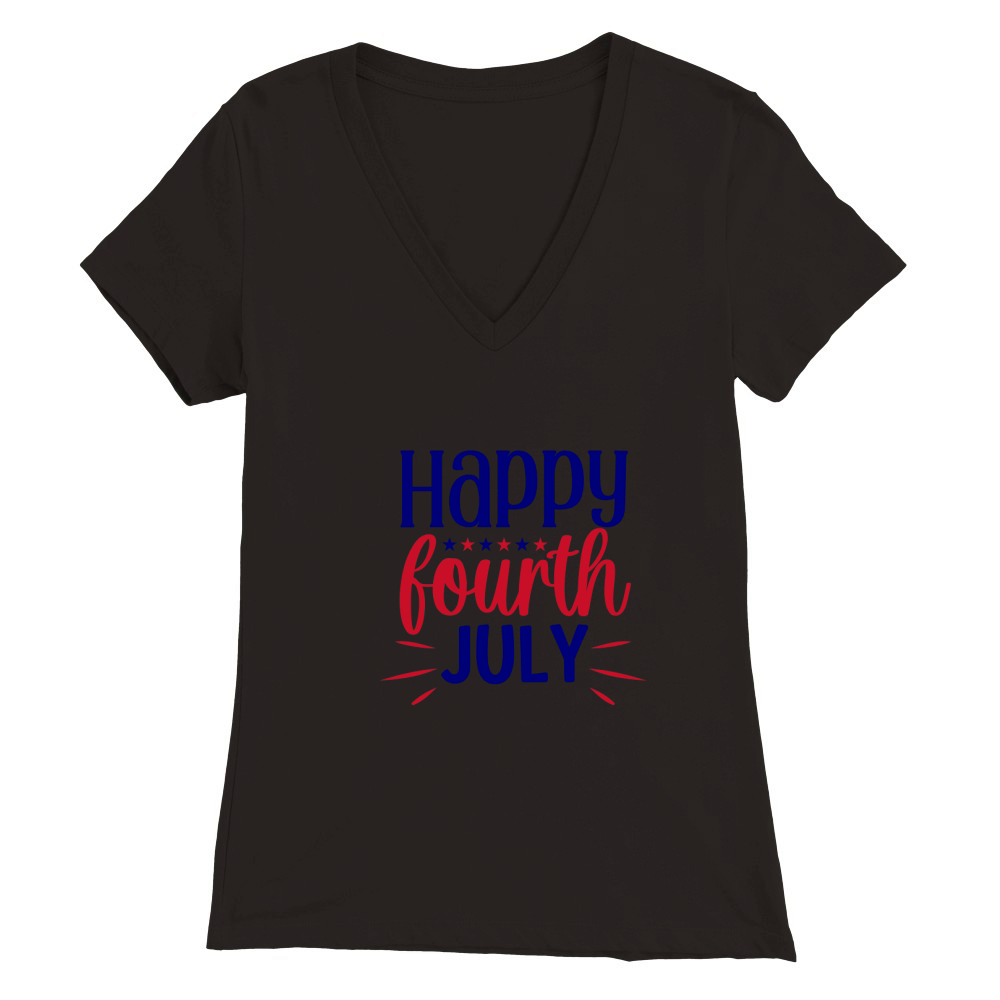 Happy fourth july Premium Womens V-Neck T-shirt